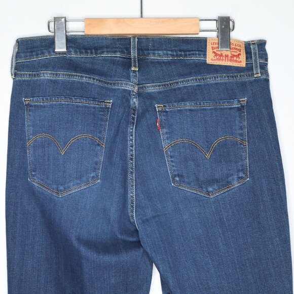 Levi's 724 High Rise Slim Straight Jeans Dark Wash Stretch Denim Classic - Picture 5 of 10